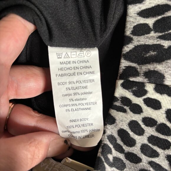 Michael Kors Leopard Print Skirt XS Black Grey Back Zipper Lined Stretch - Picture 5 of 5